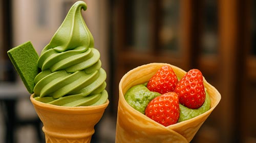Matcha Desserts aus Europa