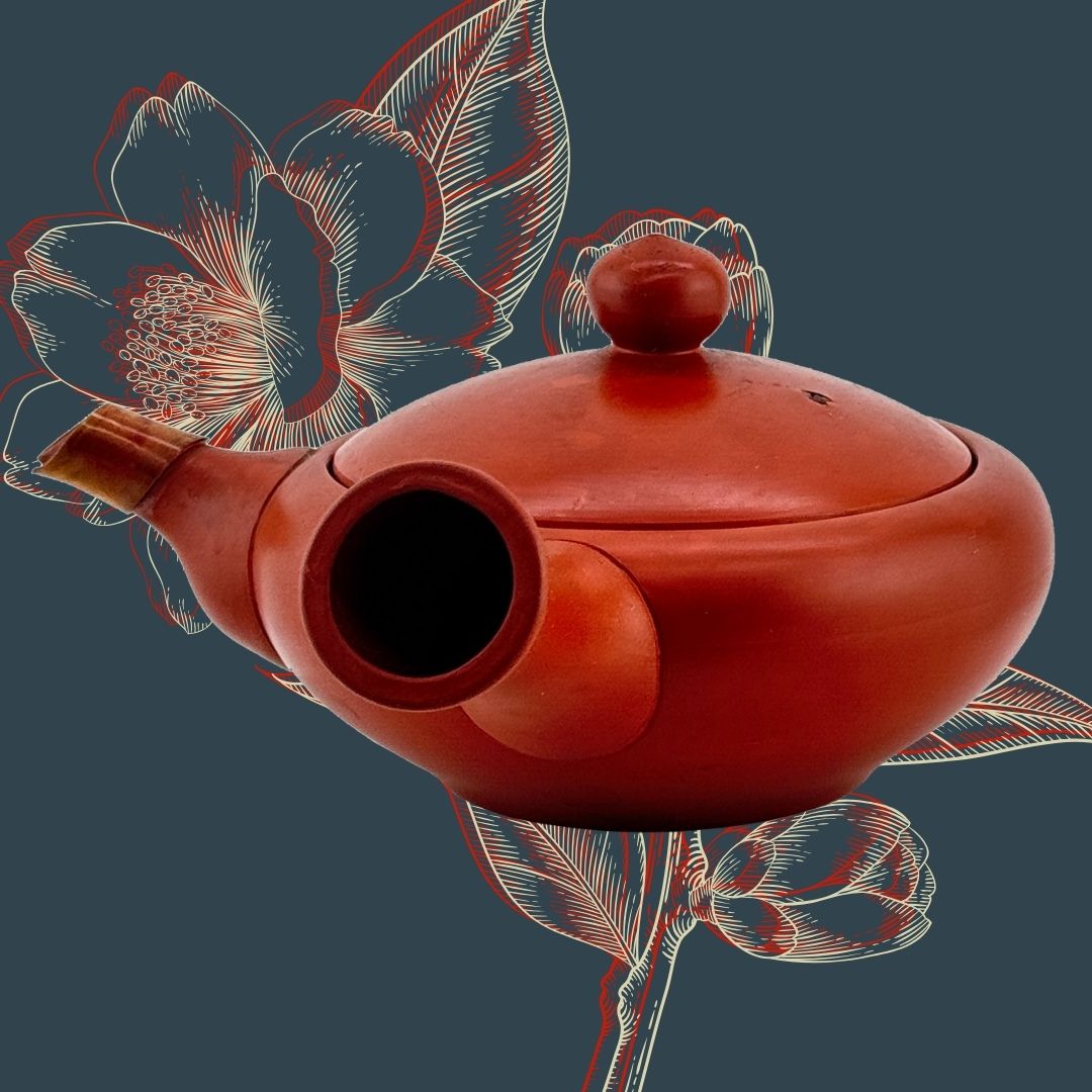 Japanische Shudei Kyūsu – signierte Seitengriff-Teekanne aus Rotton