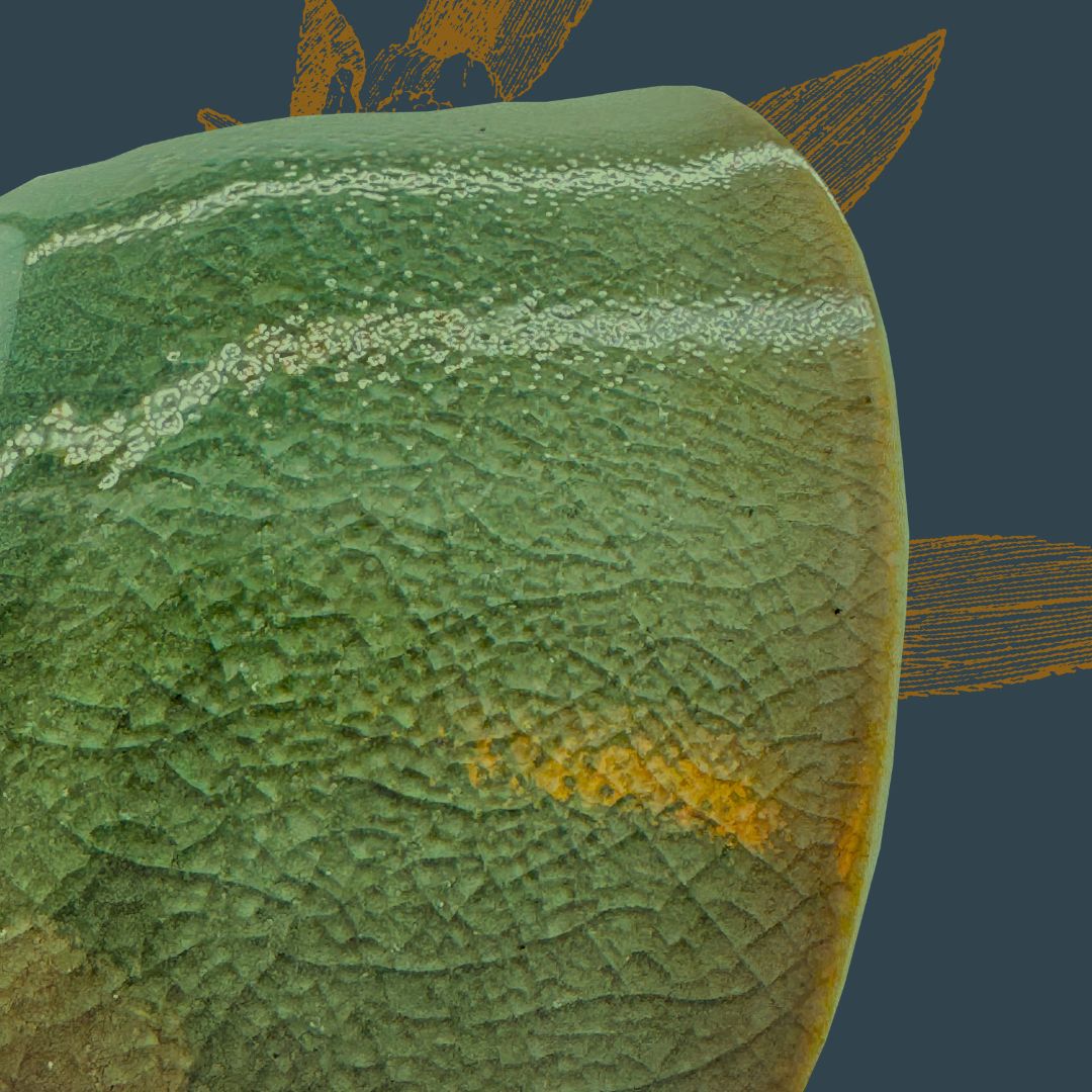 Seiji Matcha Schale in Moosgrün – Japanische Chawan mit Signatur