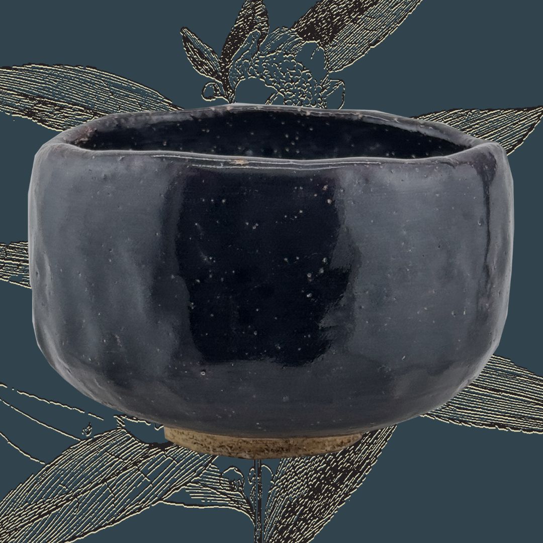 Schwarze Raku Matcha Schale – handgefertigte 黒楽茶碗 aus Japan
