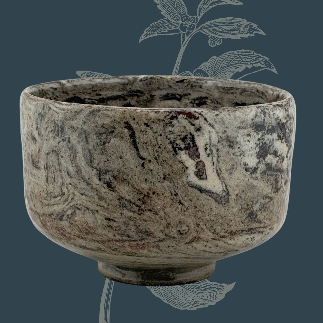 Japanische Neriage Chawan – Marmorierte Matcha-Schale Handarbeit