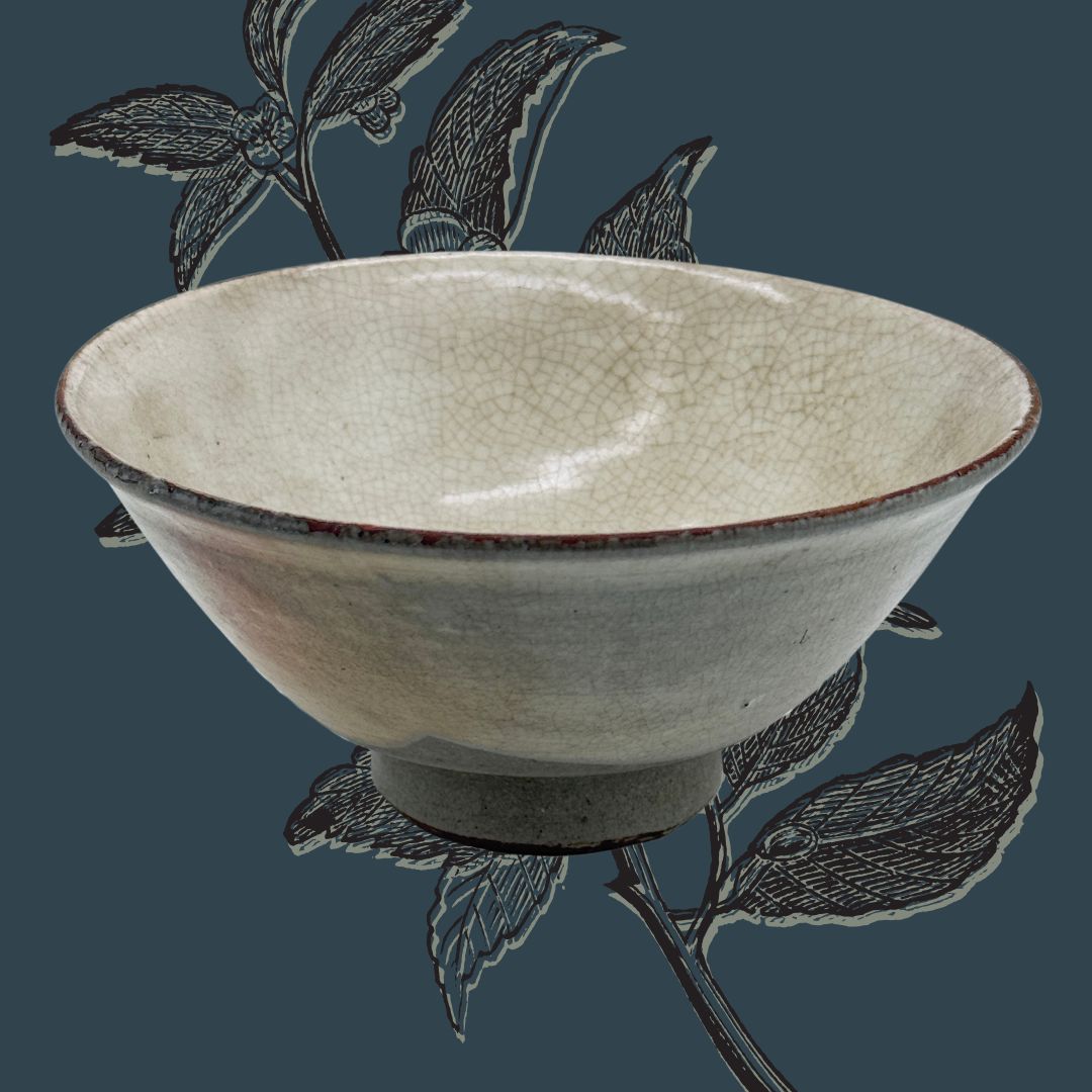 Japanische Kohiki Matcha-Schale – Asahi-gata Chawan aus Mino