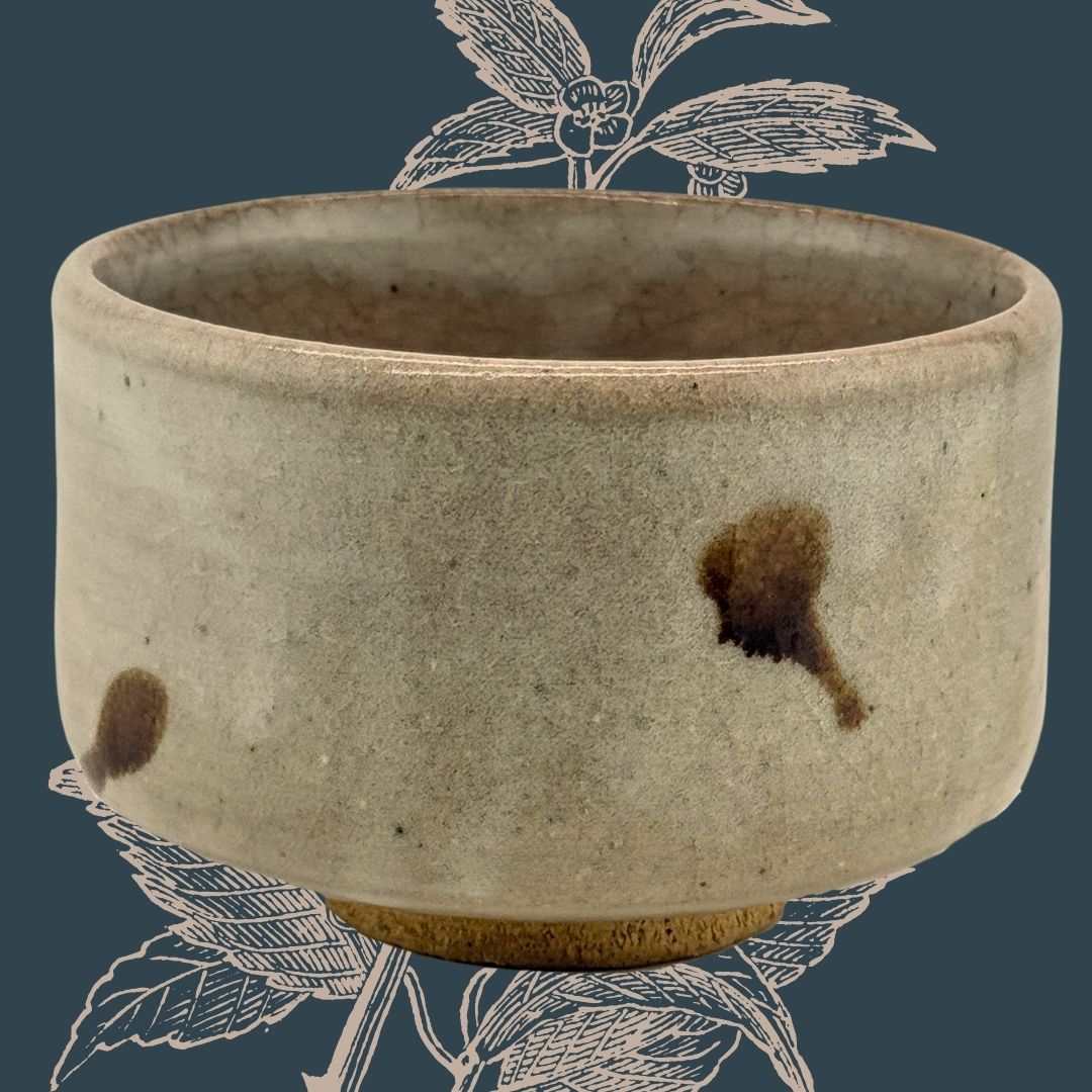 Hagi-yaki Matcha Schale - Handgefertigte Chawan in Tsutsu-Form