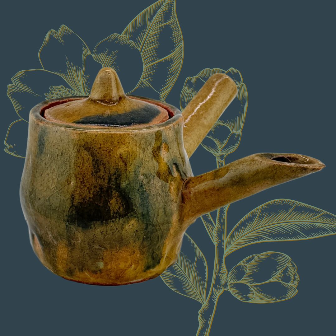 Handgefertigte Noyaki-Kyusu – rustikale japanische Teekanne | Unikat