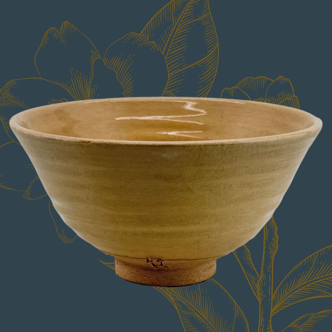 Japanische Matcha Schale Han-nari (半なり) – Warme Mino-yaki Keramik aus Gifu