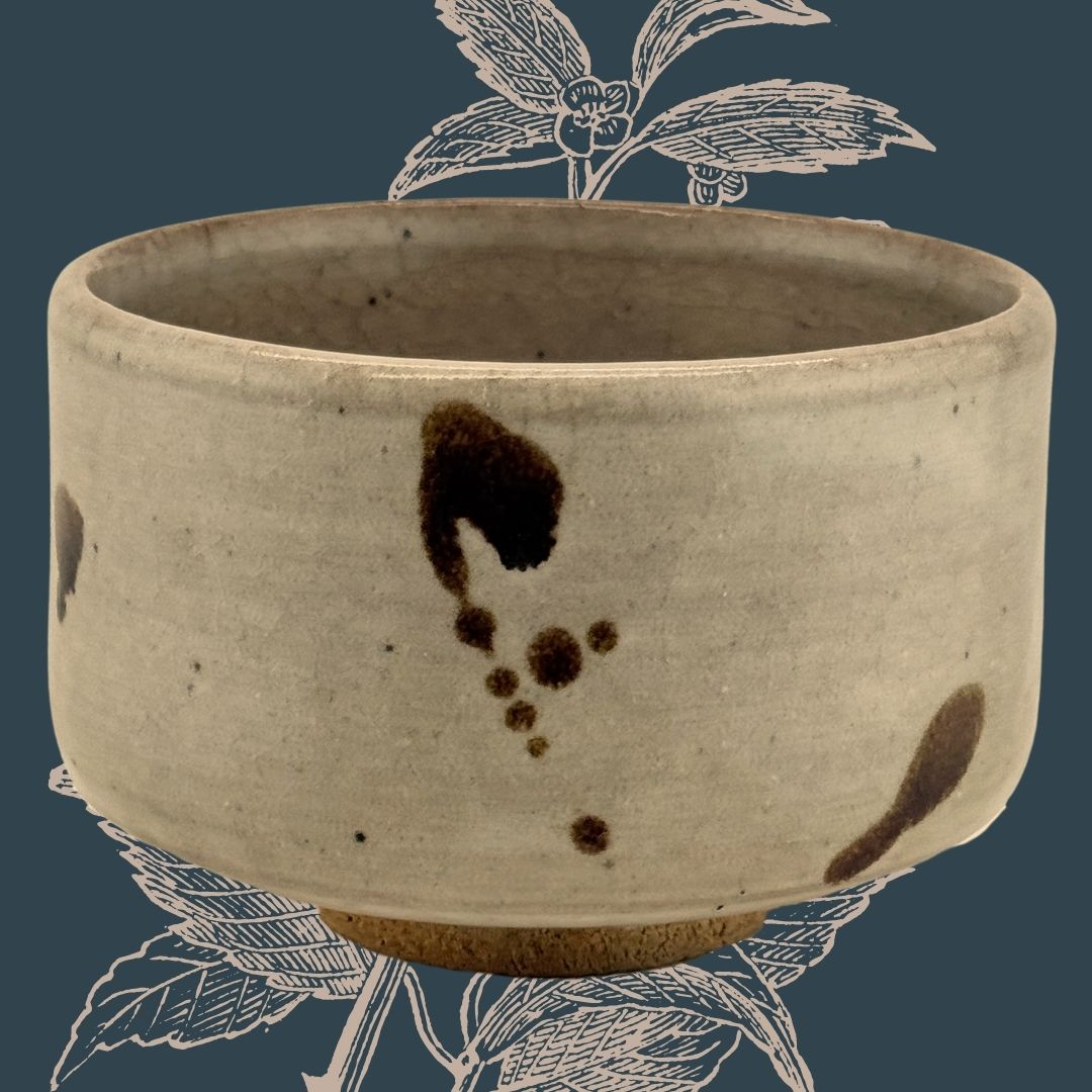 Hagi-yaki Matcha Schale - Handgefertigte Chawan in Tsutsu-Form