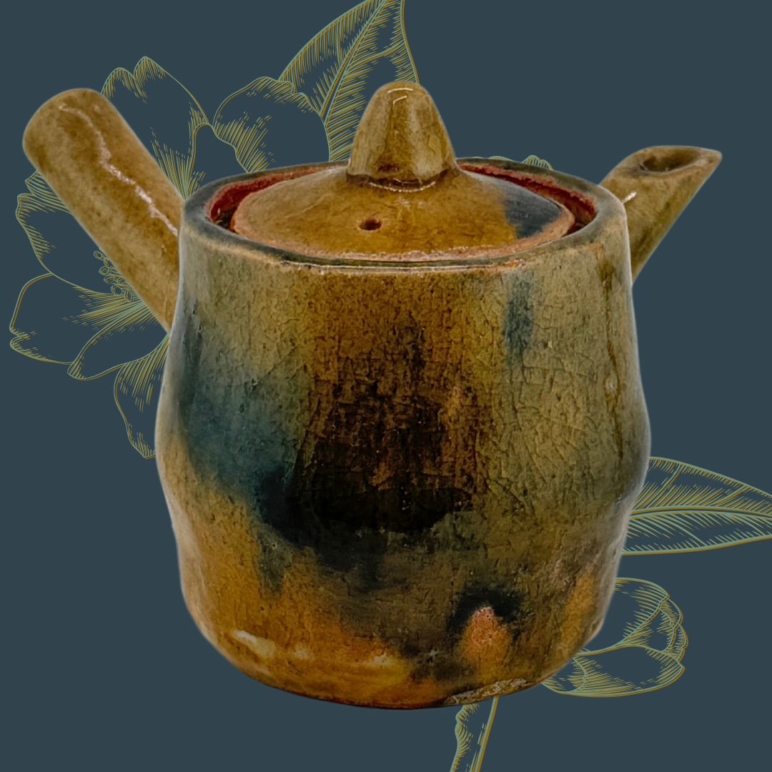 Handgefertigte Noyaki-Kyusu – rustikale japanische Teekanne | Unikat