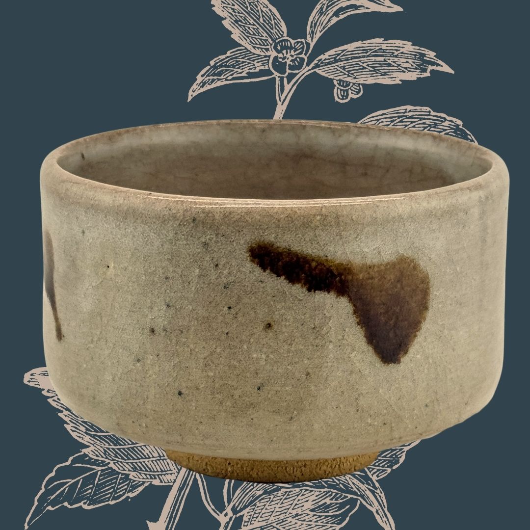 Hagi-yaki Matcha Schale - Handgefertigte Chawan in Tsutsu-Form