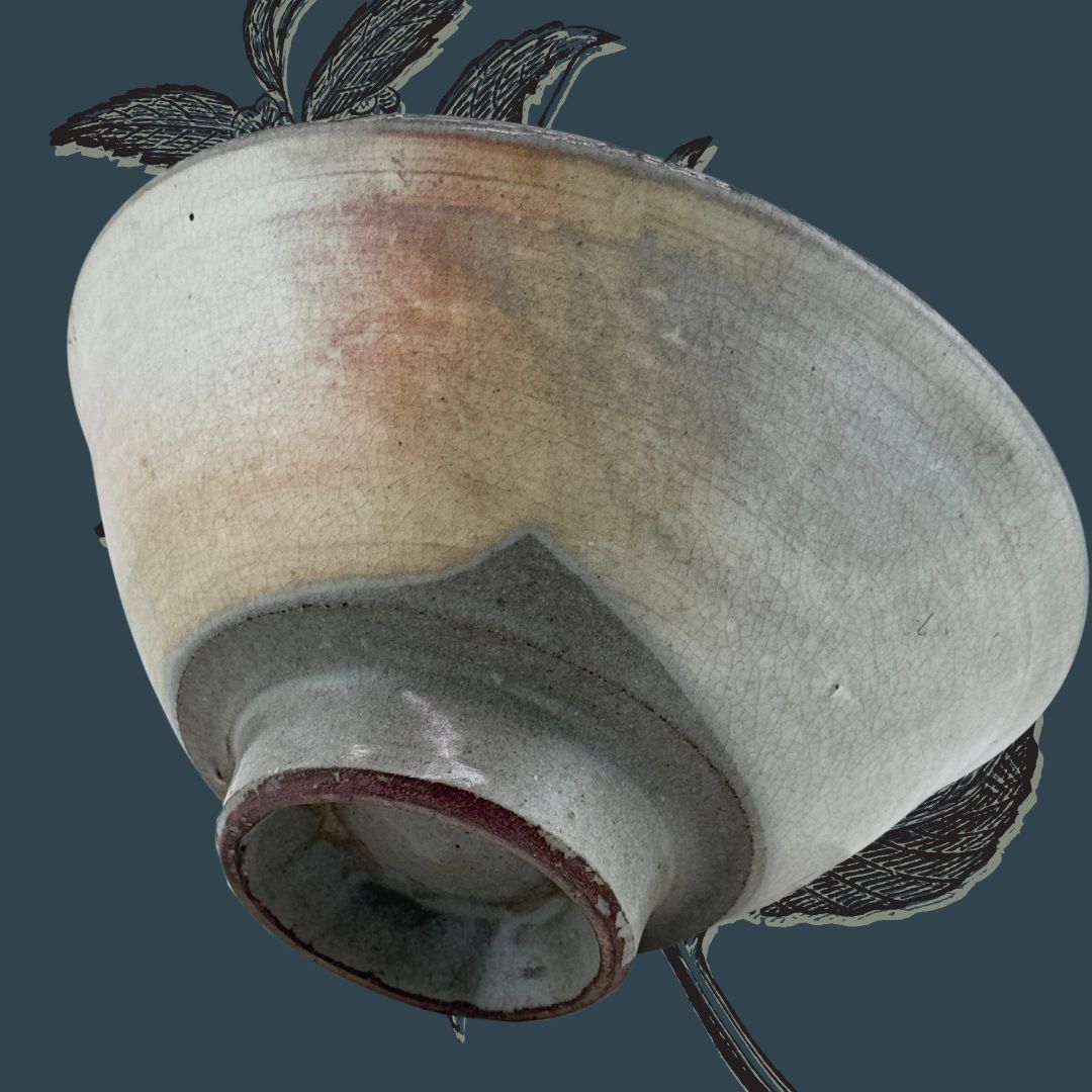 Japanische Kohiki Matcha-Schale – Asahi-gata Chawan aus Mino