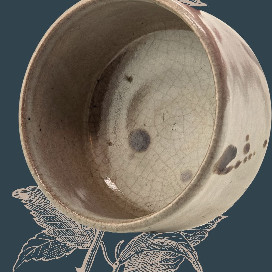 Hagi-yaki Matcha Schale - Handgefertigte Chawan in Tsutsu-Form