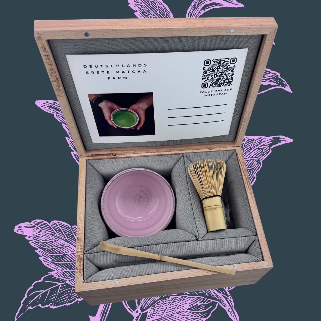 Matcha Geschenk Set Sakura – Handgefertigte Edition mit edler Vollholzkiste