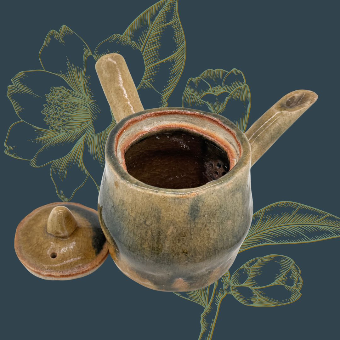 Handgefertigte Noyaki-Kyusu – rustikale japanische Teekanne | Unikat