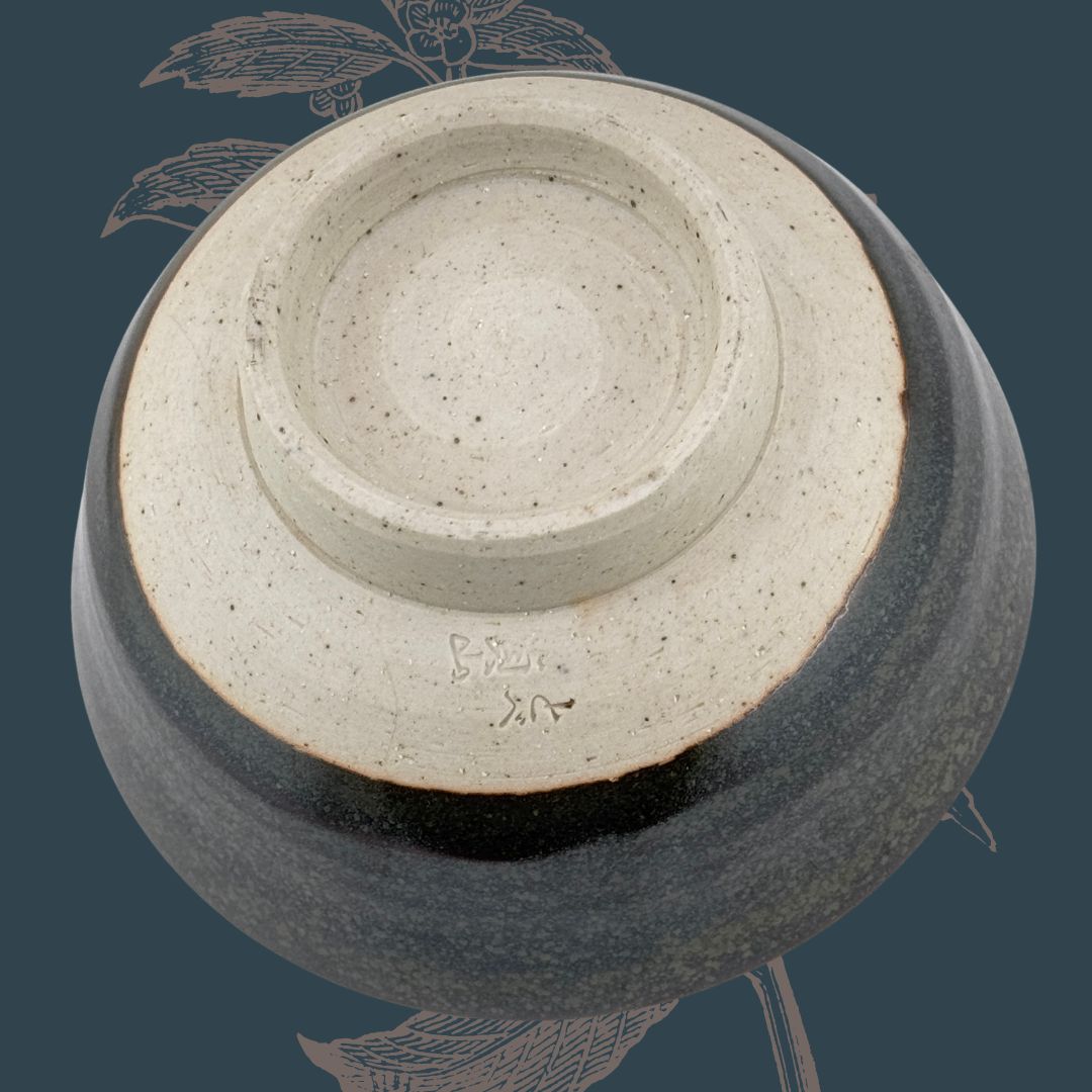 Matcha Schale Tenmoku Hira Chawan signiert