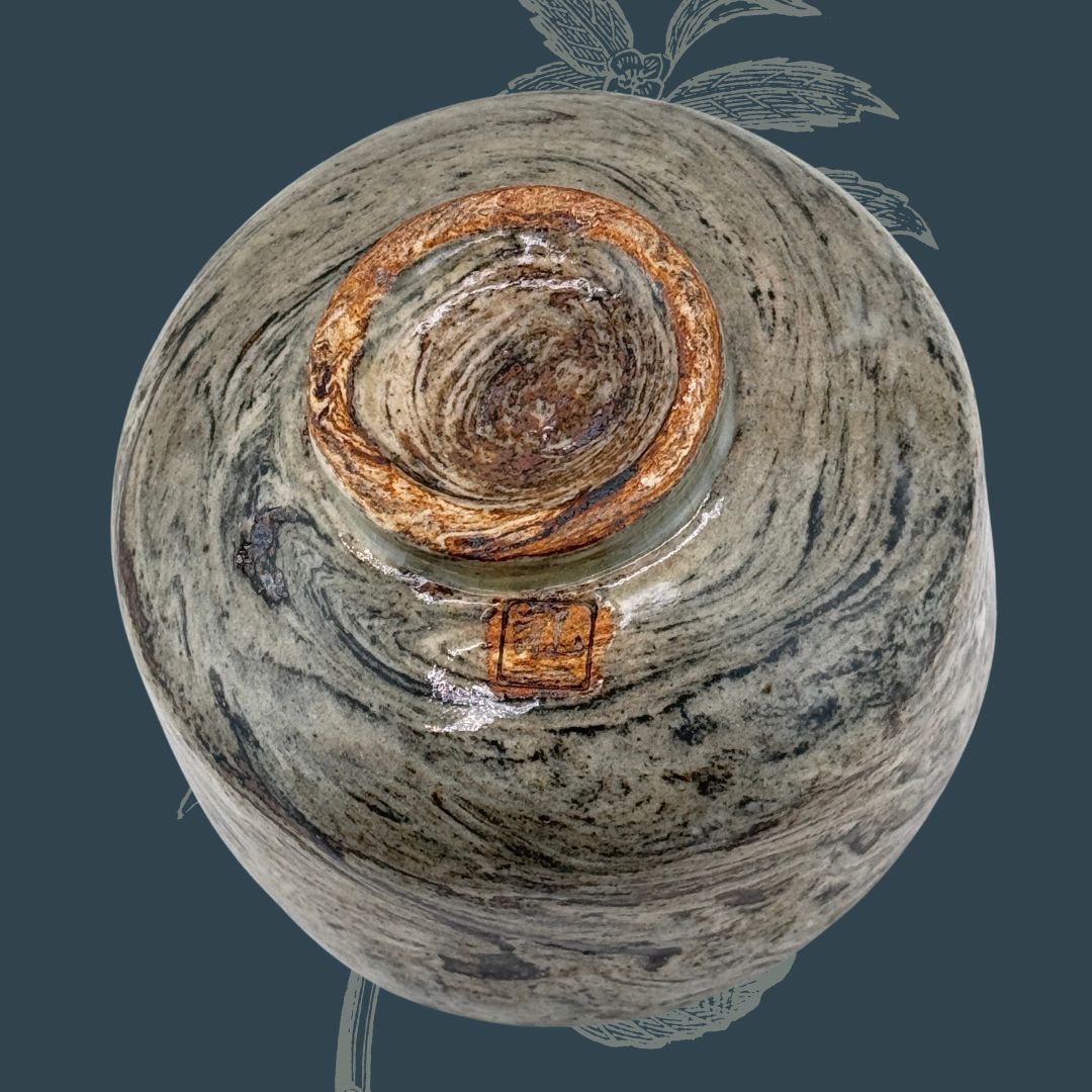 Matcha-Schale Chawan – Nerikomi, signiert, Premium-Unikat