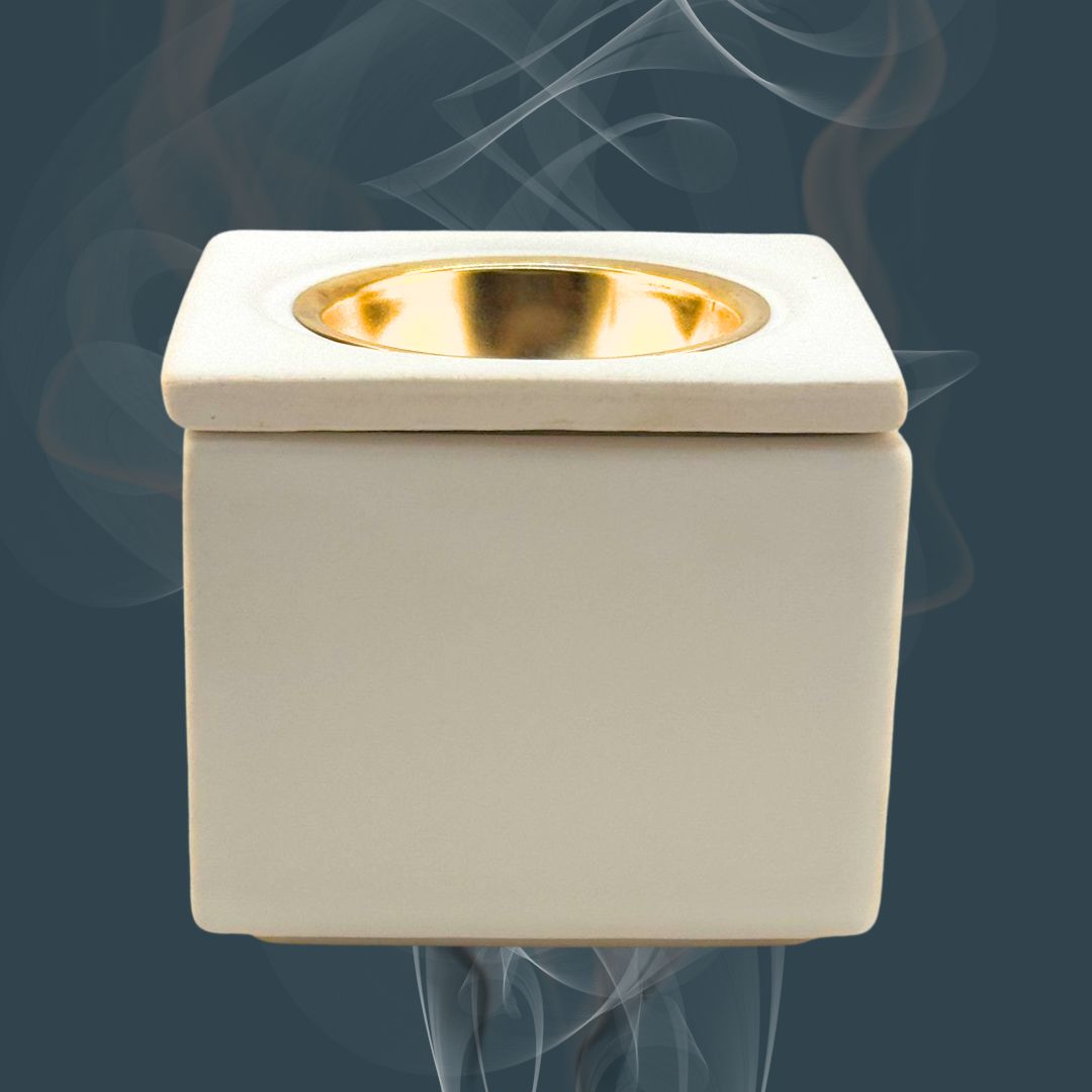 Weihrauchbrenner Räucherstövchen aus Keramik mit Metalleinsatz