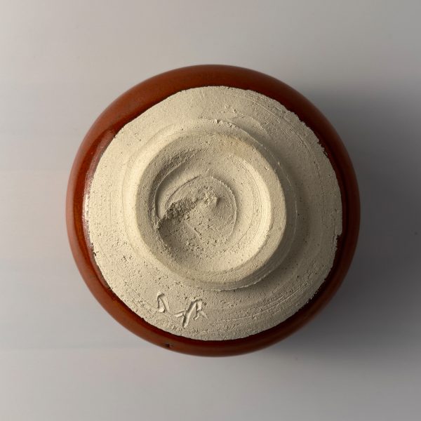 Original Japanische Matcha Schale – Aka-Raku „Into the Red“ (Han tsutsu-gata)