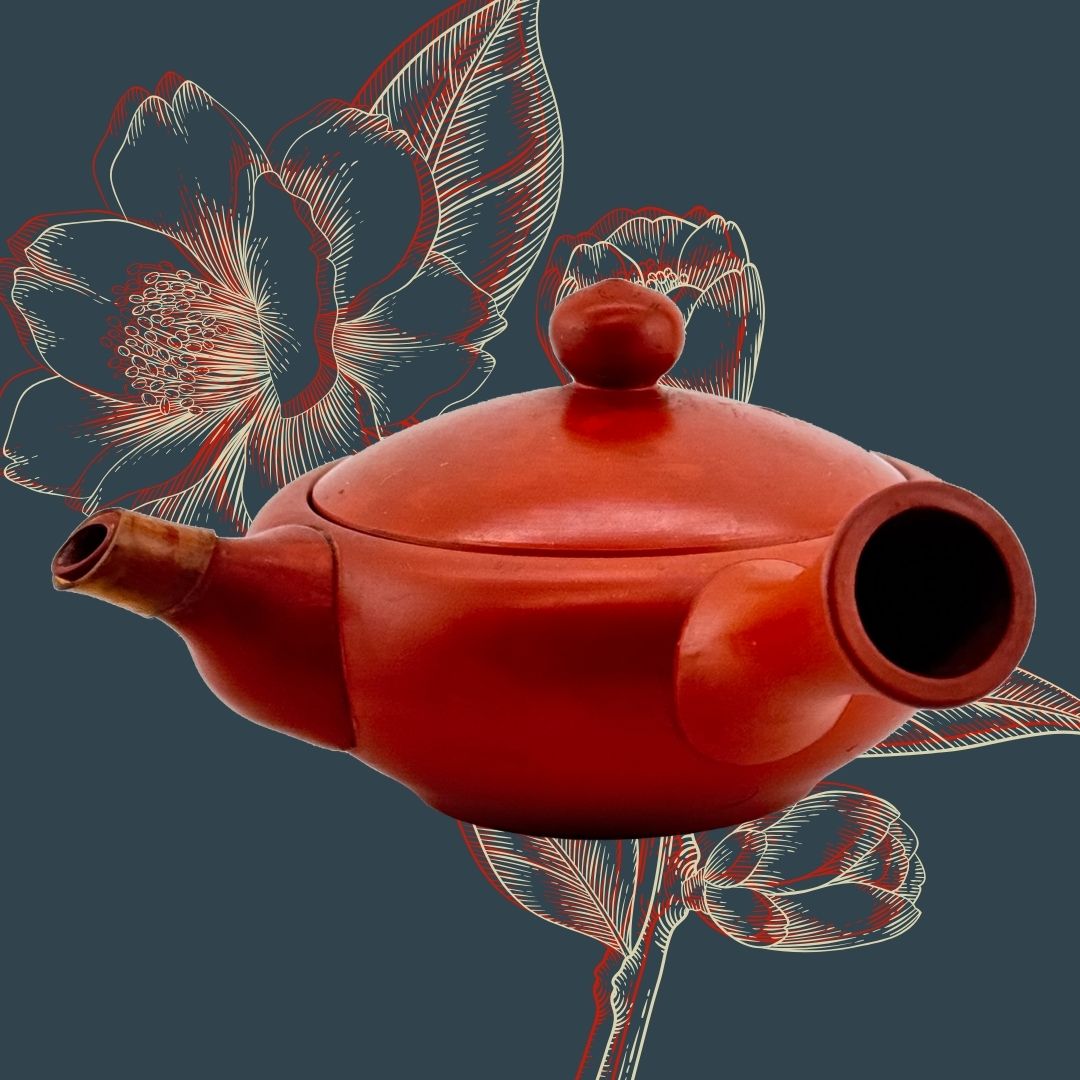 Japanische Shudei Kyūsu – signierte Seitengriff-Teekanne aus Rotton