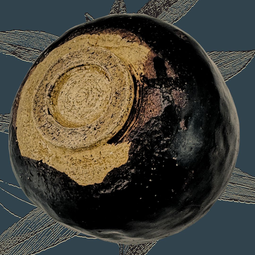 Schwarze Raku Matcha Schale – handgefertigte 黒楽茶碗 aus Japan