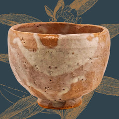 Holzbrand Chawan – signierte Matchaschale in Wan-nari Form – Ansicht 1