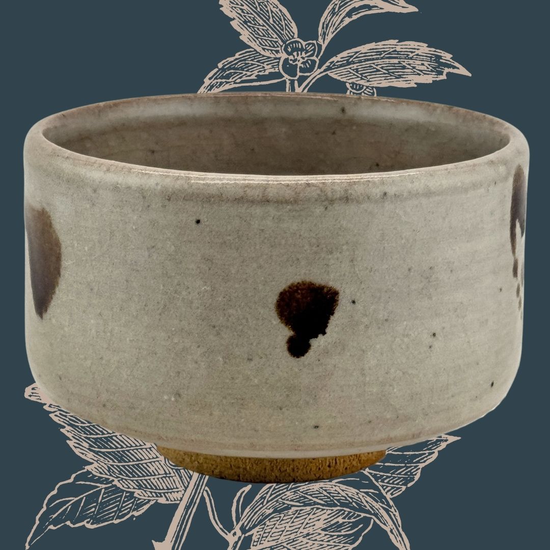 Hagi-yaki Matcha Schale - Handgefertigte Chawan in Tsutsu-Form