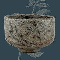 Japanische Neriage Chawan – Marmorierte Matcha-Schale Handarbeit – Ansicht 1