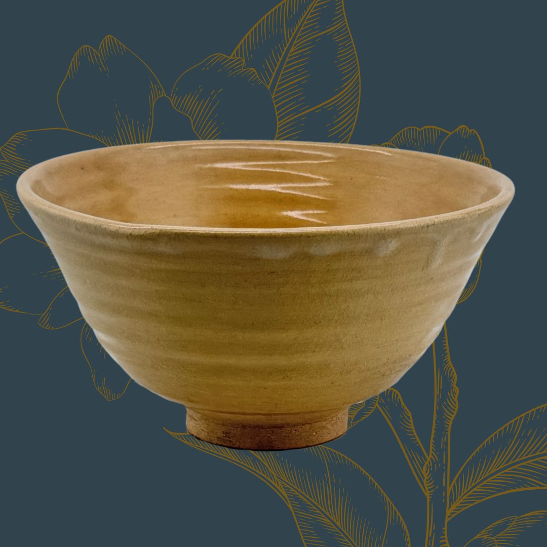 Japanische Matcha Schale Han-nari (半なり) – Warme Mino-yaki Keramik aus Gifu