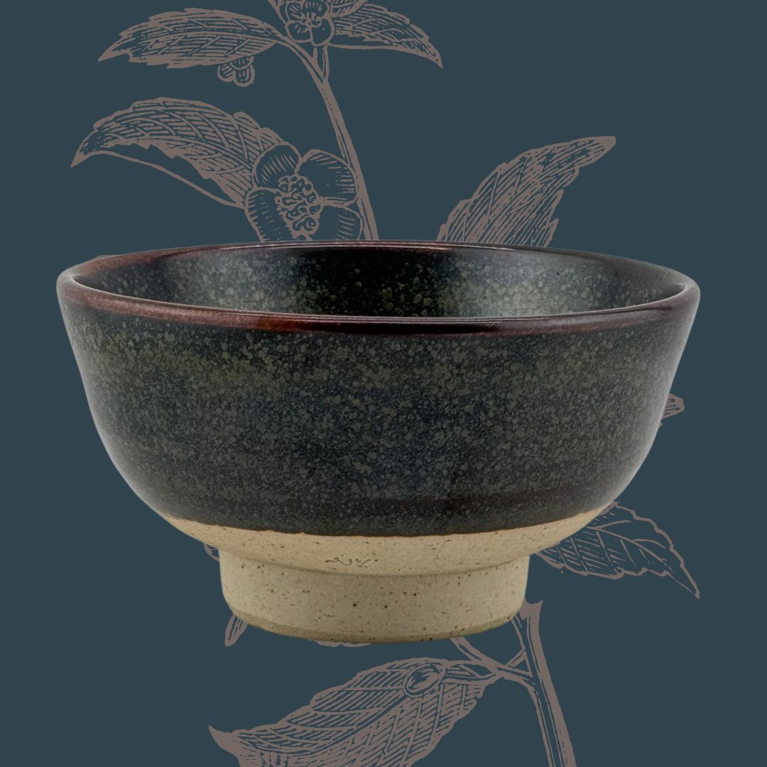 Matcha Schale Tenmoku Hira Chawan signiert