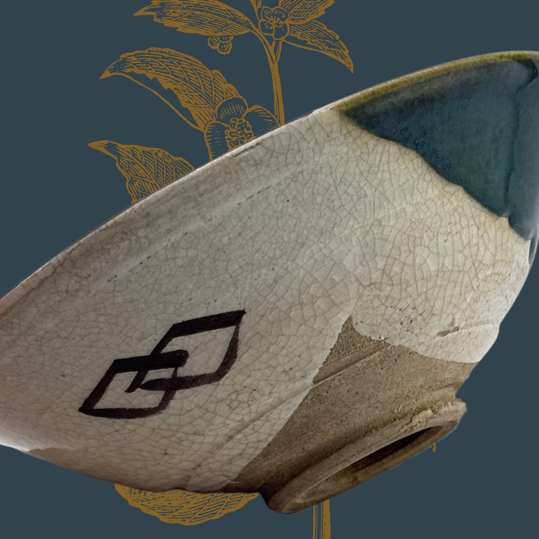 Ao-Oribe Teeschale 美濃焼 – handgefertigte Matcha Schale aus Japan