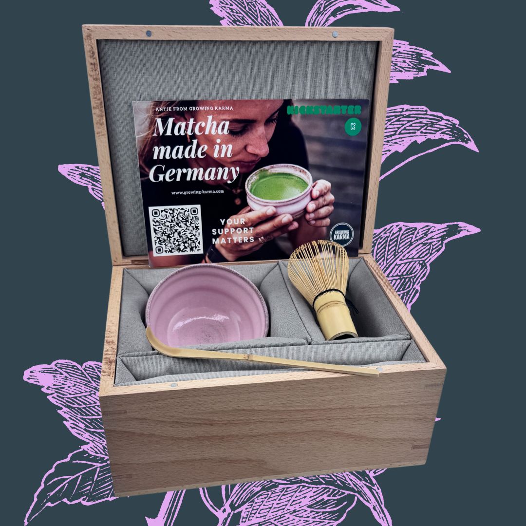 Matcha Geschenk Set Sakura – Handgefertigte Edition mit edler Vollholzkiste