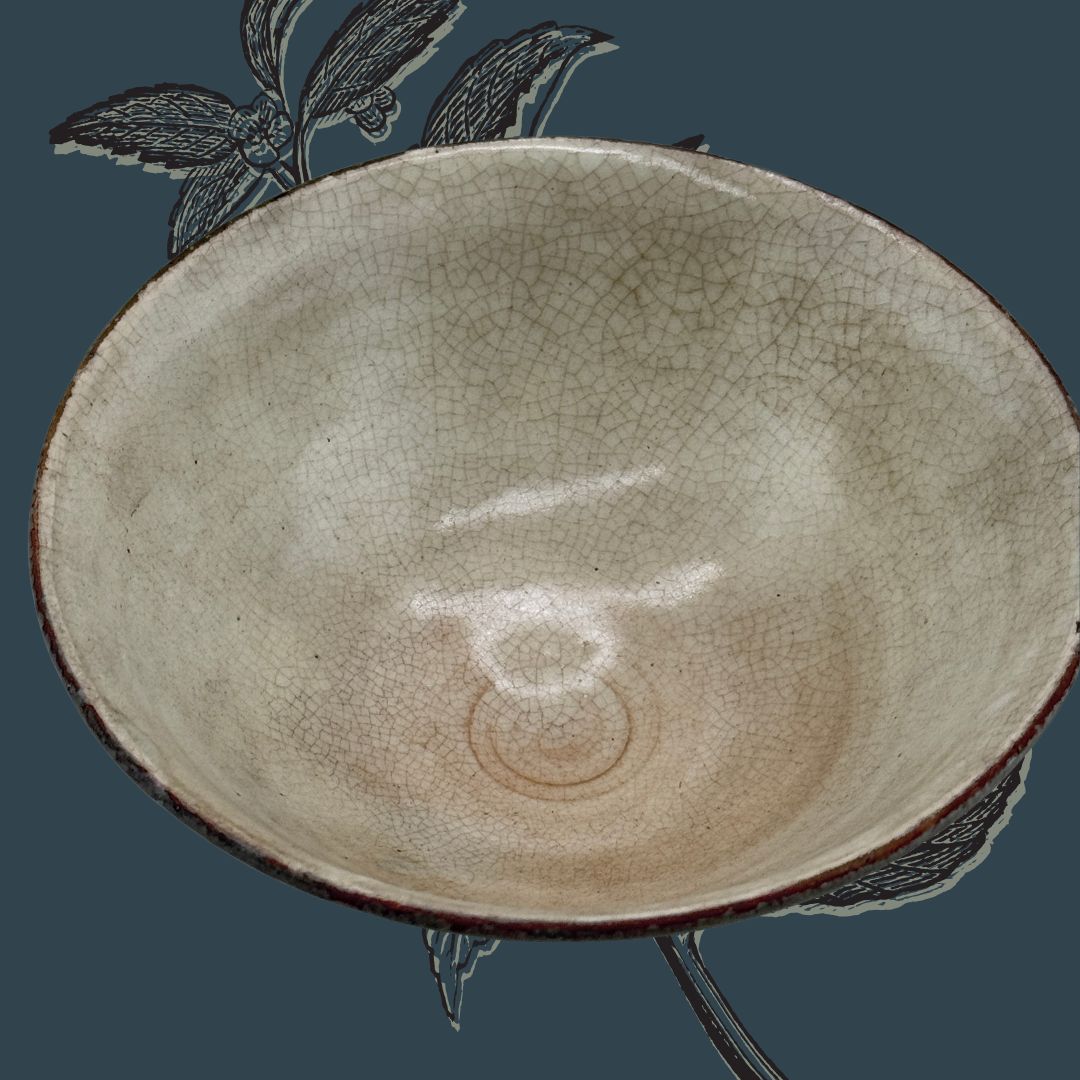 Japanische Kohiki Matcha-Schale – Asahi-gata Chawan aus Mino