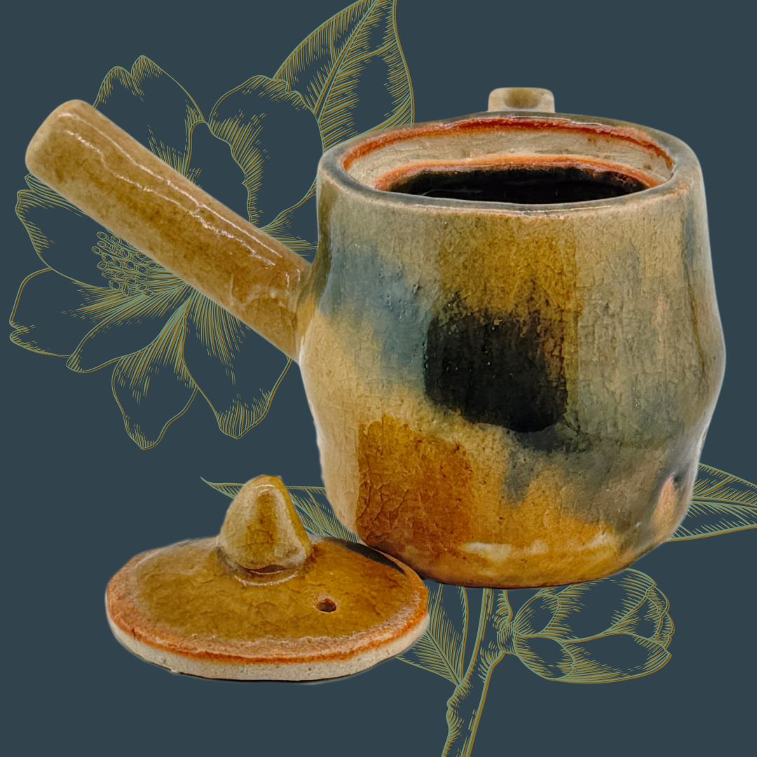 Handgefertigte Noyaki-Kyusu – rustikale japanische Teekanne | Unikat