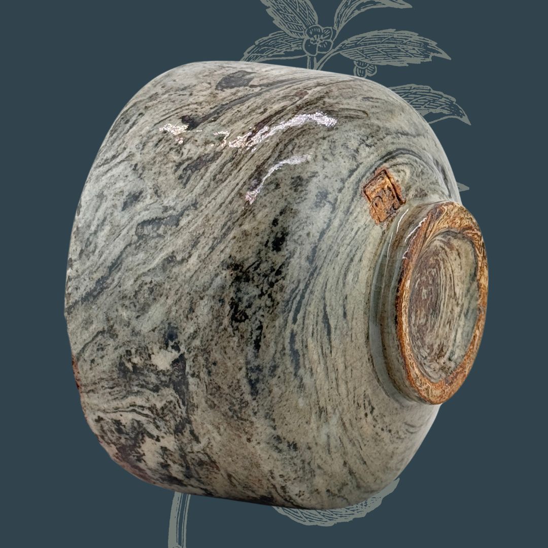 Matcha-Schale Chawan – Nerikomi, signiert, Premium-Unikat