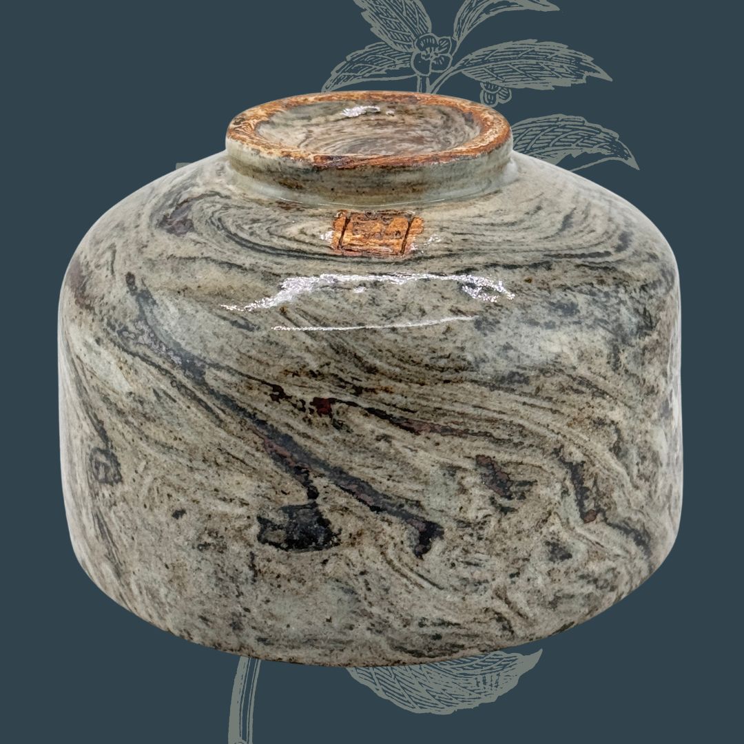 Matcha-Schale Chawan – Nerikomi, signiert, Premium-Unikat