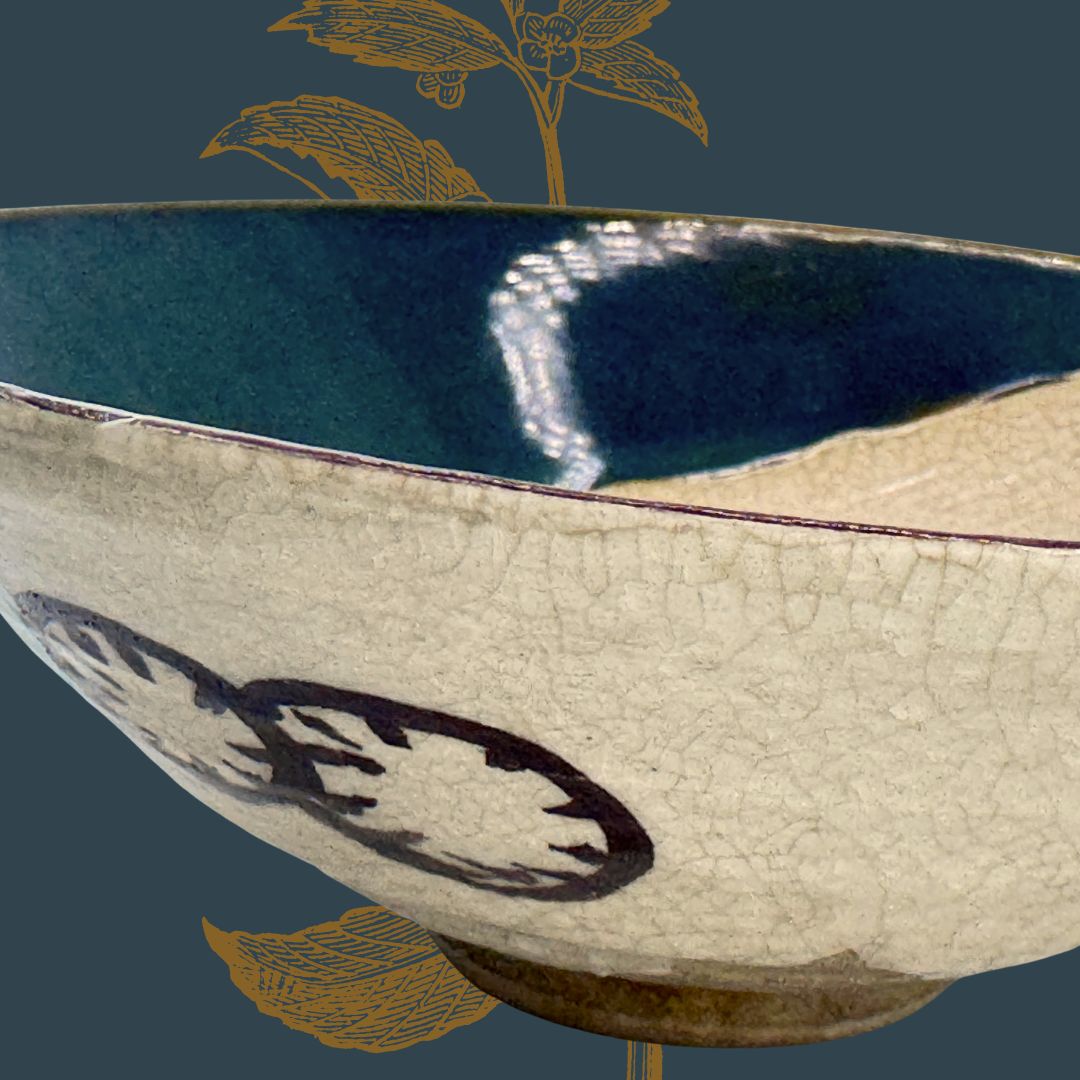 Ao-Oribe Teeschale 美濃焼 – handgefertigte Matcha Schale aus Japan