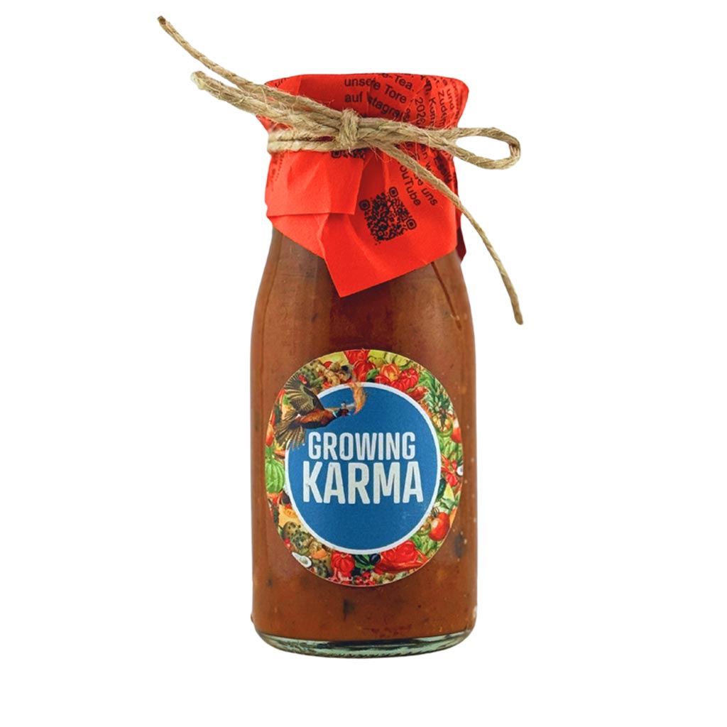 Smokey-Sunset Chili Sauce mit Teeblätterm
