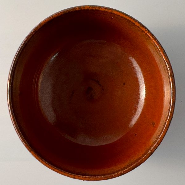 Orig. Japanische Matcha Teeschale - Han tsutsu-gata aka-raku into the red