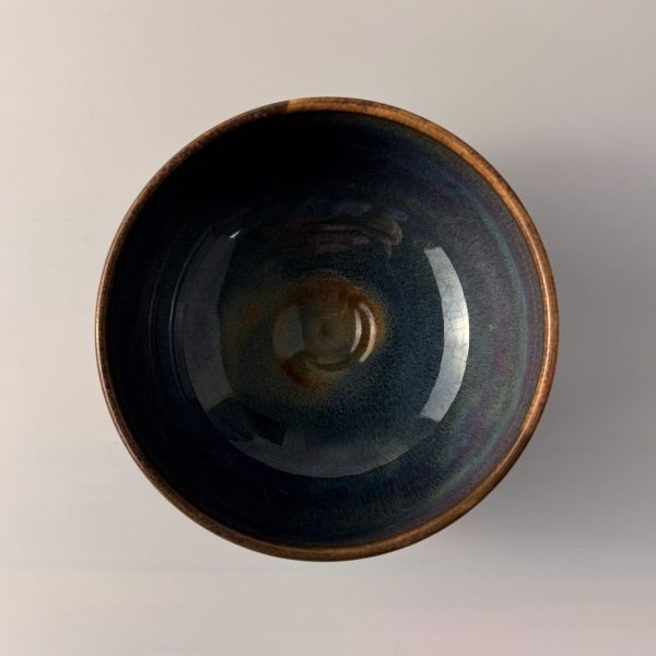 Orig. Japanische Matcha Teeschale - Han tsutsu-gata burning sky