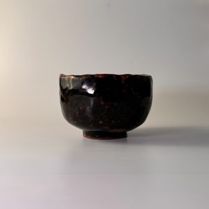 Japanische Matcha Teeschale - Han tsutsu-gata - Grime Raku