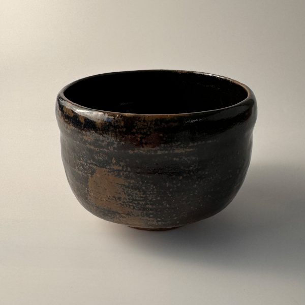 Japanische Matcha Teeschale - Han tsutsu-gata - Grime Raku