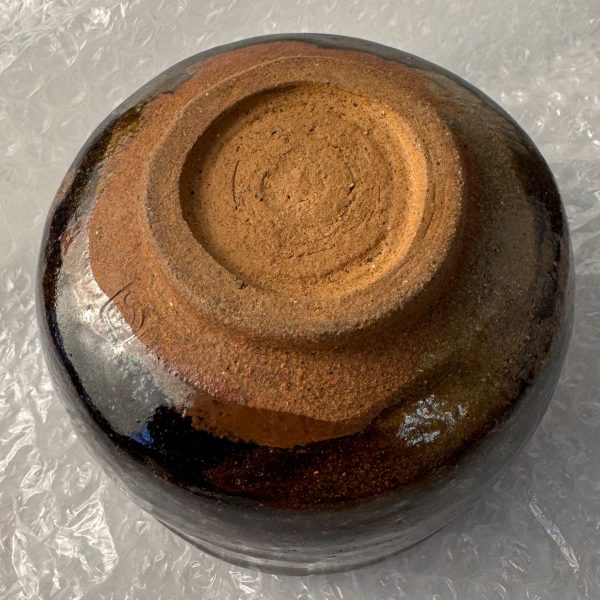 Japanische Matcha Teeschale - Han tsutsu-gata - Grime Raku