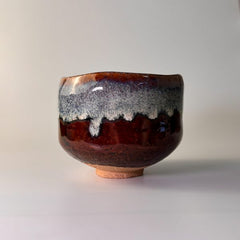 Matcha Schale Han tsutsu-gata – Raku Bernstein Chawan aus Japan – Ansicht 1